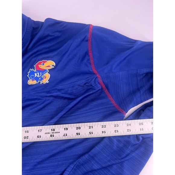 Kansas University Jayhawks Shirt Mens Large Blue Sportswear ¼ Zip Pullover Light - Picture 4 of 10